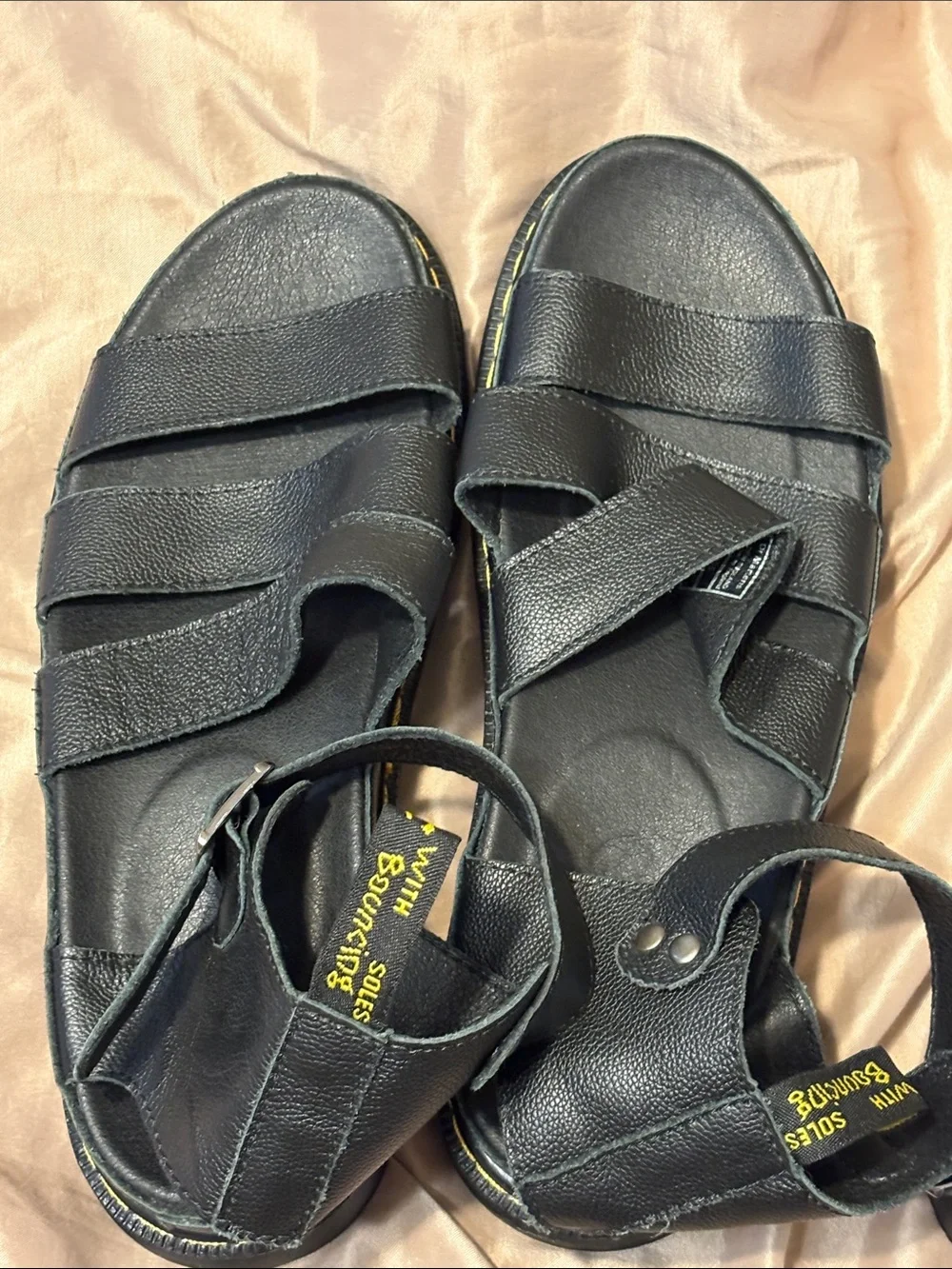 Dr. Martens Black Leather women’s or Men's Sandals US size 10 AS NEW condition